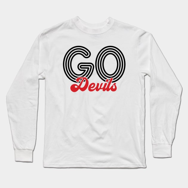 Go Devils - footbal Long Sleeve T-Shirt by Zedeldesign